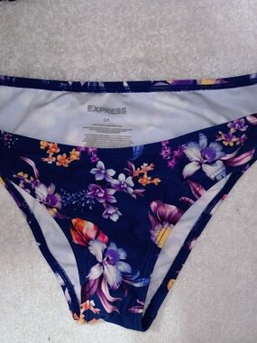 Express Floral Bikini Bottoms - Navy Purple Floral